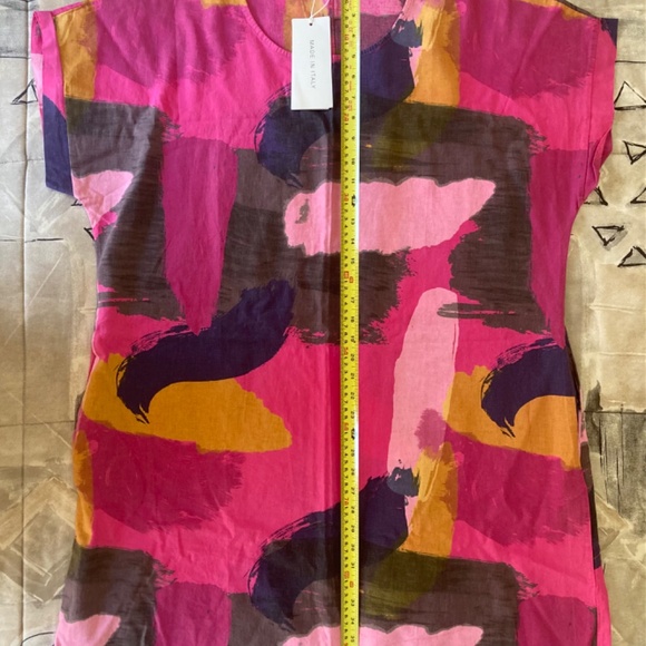 KAKTUS Plus Made In Italy Linen Brush Stroke Dress - Picture 14 of 15